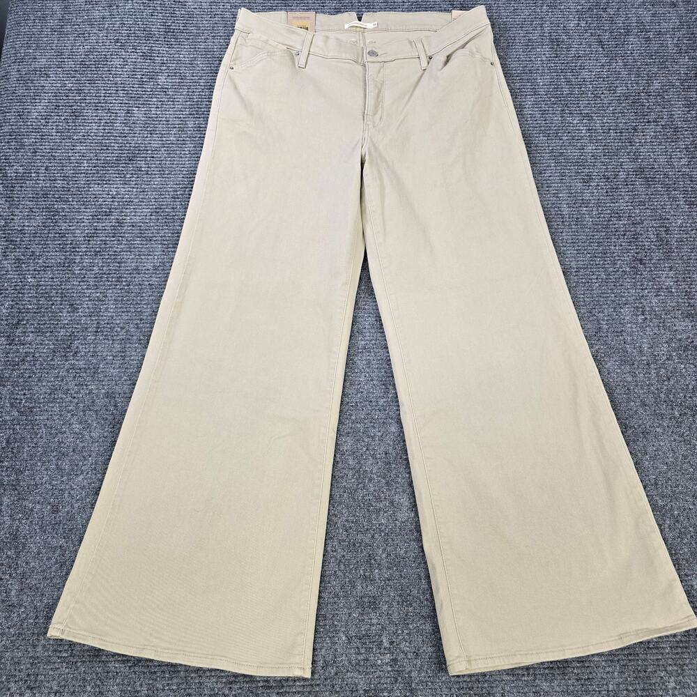 Levi's 318 Shaping Wide Leg Womens 34x32 Tan Beige Stretch NWT